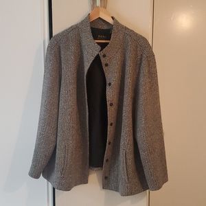 Dana Buchman Herringbone Wool/Silk/Cashmere Coat